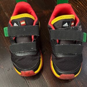 Adidas Kids Black and Yellow Sneakers with LEGO Accents